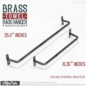 Solid Brass Industrial Bathroom Towel Rack Holder Black Finish Wall Bathroom Towel Hanger, Bath Towel Hanger Bathroom Decor