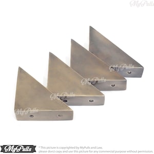 3.22&quot; in 4 pcs Brass Corner Trunk Protector | Retro Triangle Trunk Corner Table / Box / Protector Guard Decor