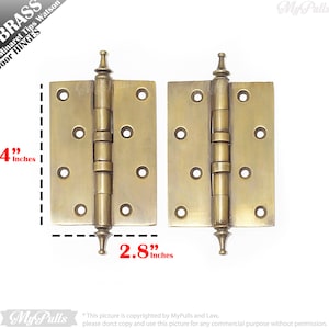 4.00&quot; inches Set of 2 Solid Brass Minaret Tips Watson Door Hinges Brass hinges Door Hinges, Gate Hinges, Barn Door Hinges