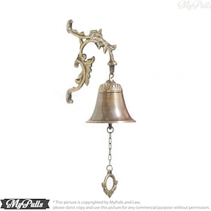 5.90&quot; inches Solid Brass Retro Door Bell | Classic Gate Front Door Bell Antique Door Knocker