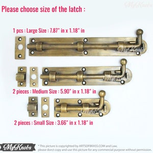 Solid Brass Gate Door Latch Slot Vintage Western Door Safe Latch Lock