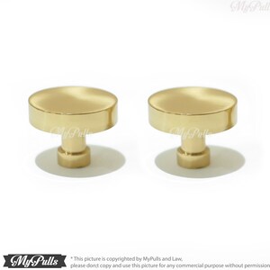 Brass Gold Finishing Round Pull Knobs | Modern Minimalis Round Cabinet Drawer Dresser KNOB Pulls