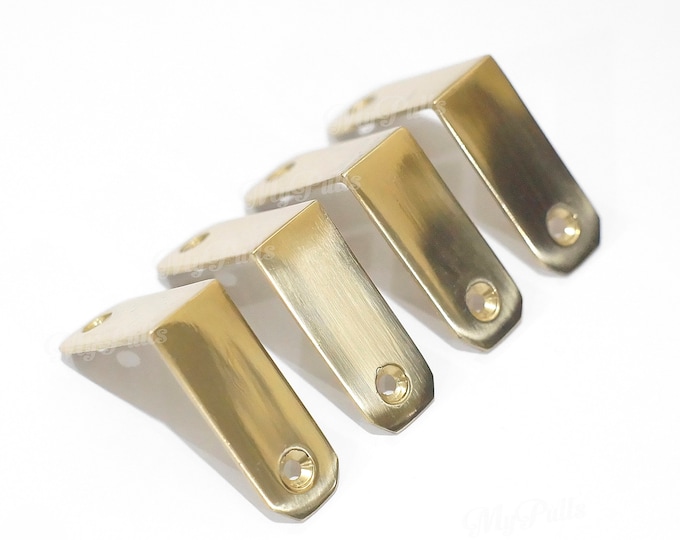 1.53" Two Legs Solid Brass Corners Protector Bright Gold Finish and old Brass Color Table Cabinet Trunk Corner Protector
