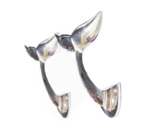 3.75" 2 pcs Solid Brass Silver Chrome Whale Tail Wall Hooks | Alaska Beluga Whale Tail Wall hook Strong Wall Mount Coat Hat Hook