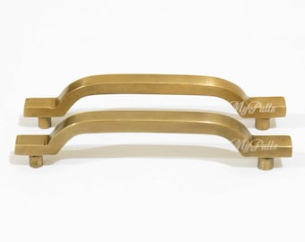 5.90" inches Set of 2 pcs Solid Brass Retro Western Classic Closet Cabinet Drawer Dresser Door Handle Pulls