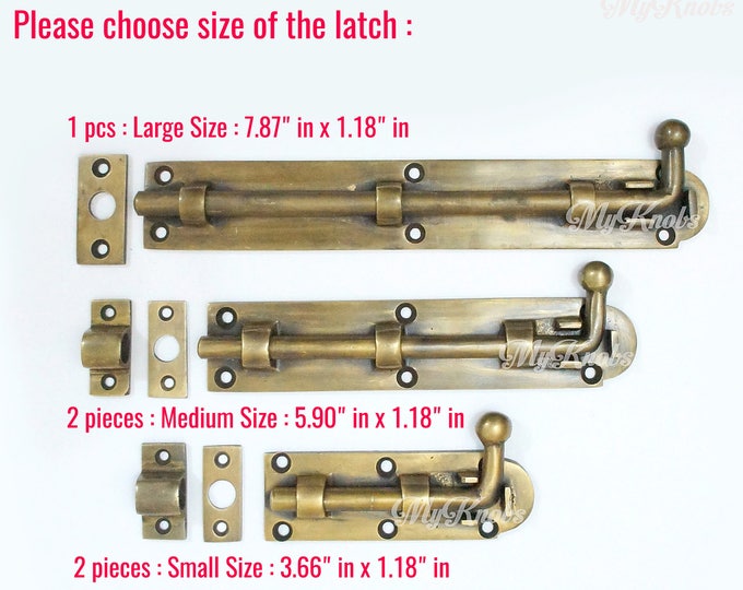 Solid Brass Gate Door Latch Slot Vintage Western Door Safe Latch Lock