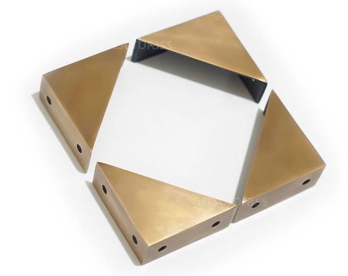 Decorative Solid Brass Corner Protector Bracket - Table Guard Brace - Right Angle - for Benches, Chests & Trunks - 2.36" x 1.00"