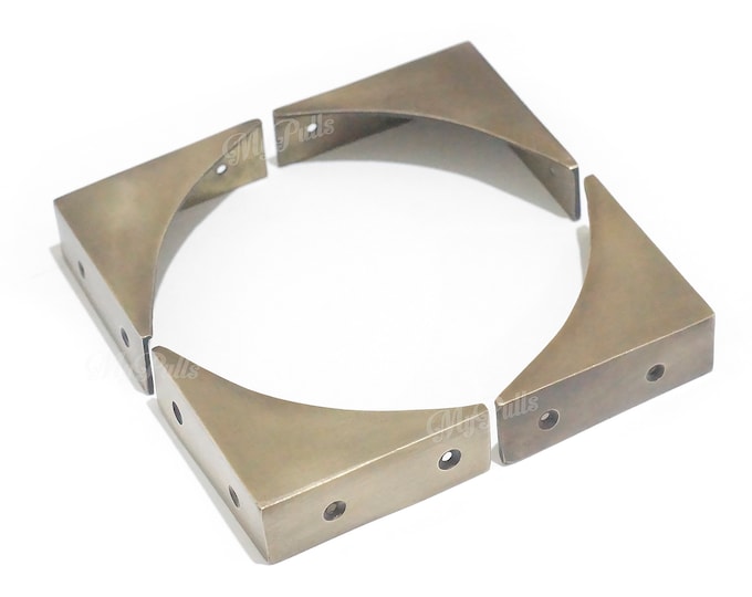 3"x 1" inches Height 4 pcs Solid Brass Arc Corner Protector | Table Cabinet Trunk Corner Protector Solid Brass Corner Protectors
