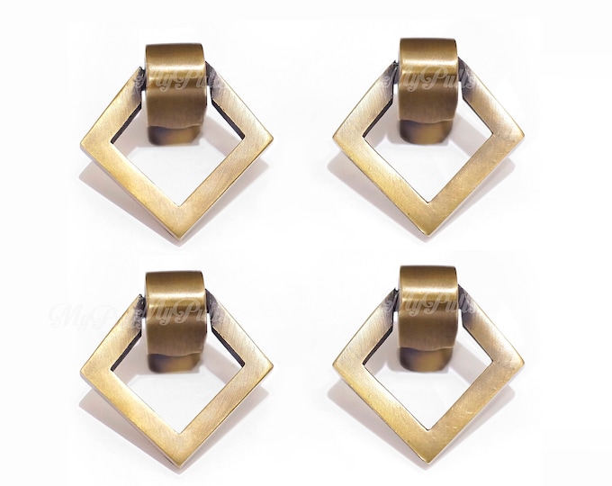Lot of 4 Solid Brass Classic Retro Pulls, Drawer handles, Cupboard Door Pulls handles, Door knobs, Desk Drawer Pulls handle