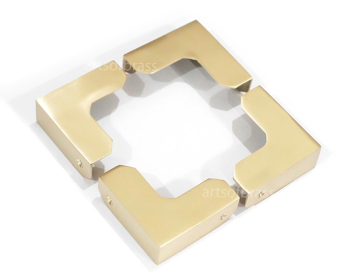 Decorative Solid Brass Corner Protector Guard for Furniture, Table, Cabinet, Trunk - 2.36" x 0.78"