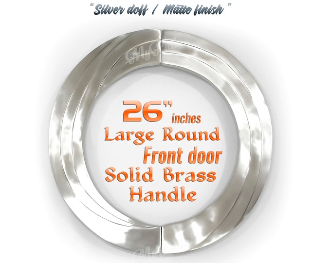 26.00" inches Solid Brass Big round Swirly Entry Front Door Handle Pull