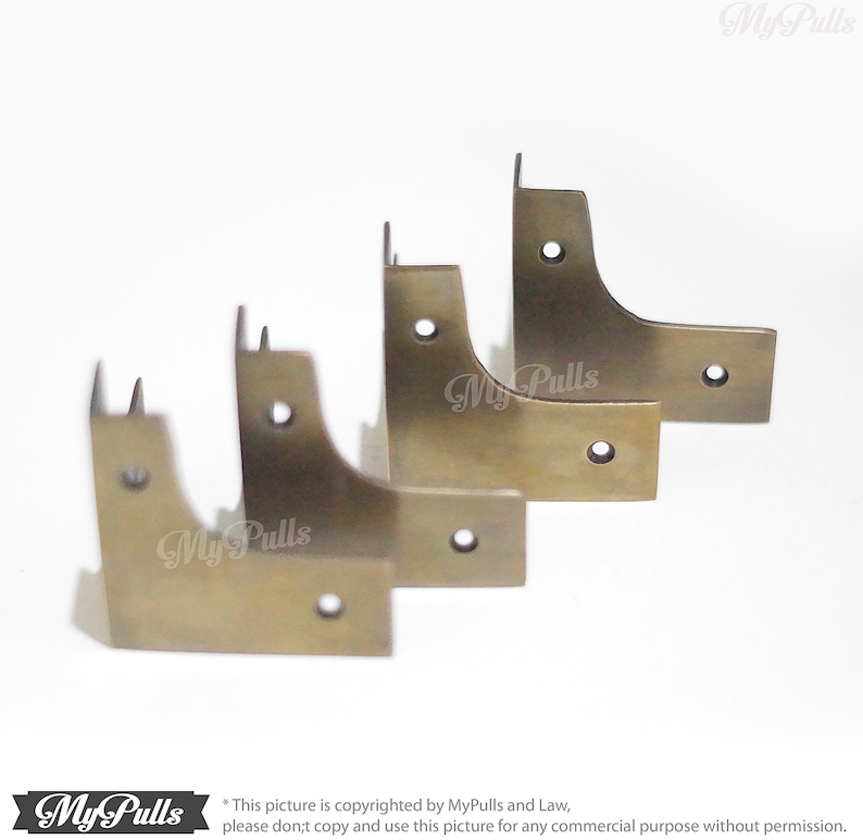 solid brass corner protectors for cabinets set of 4