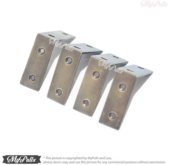 1 96 Lot 4 Pcs Brass Corner Trunk Protector Retro