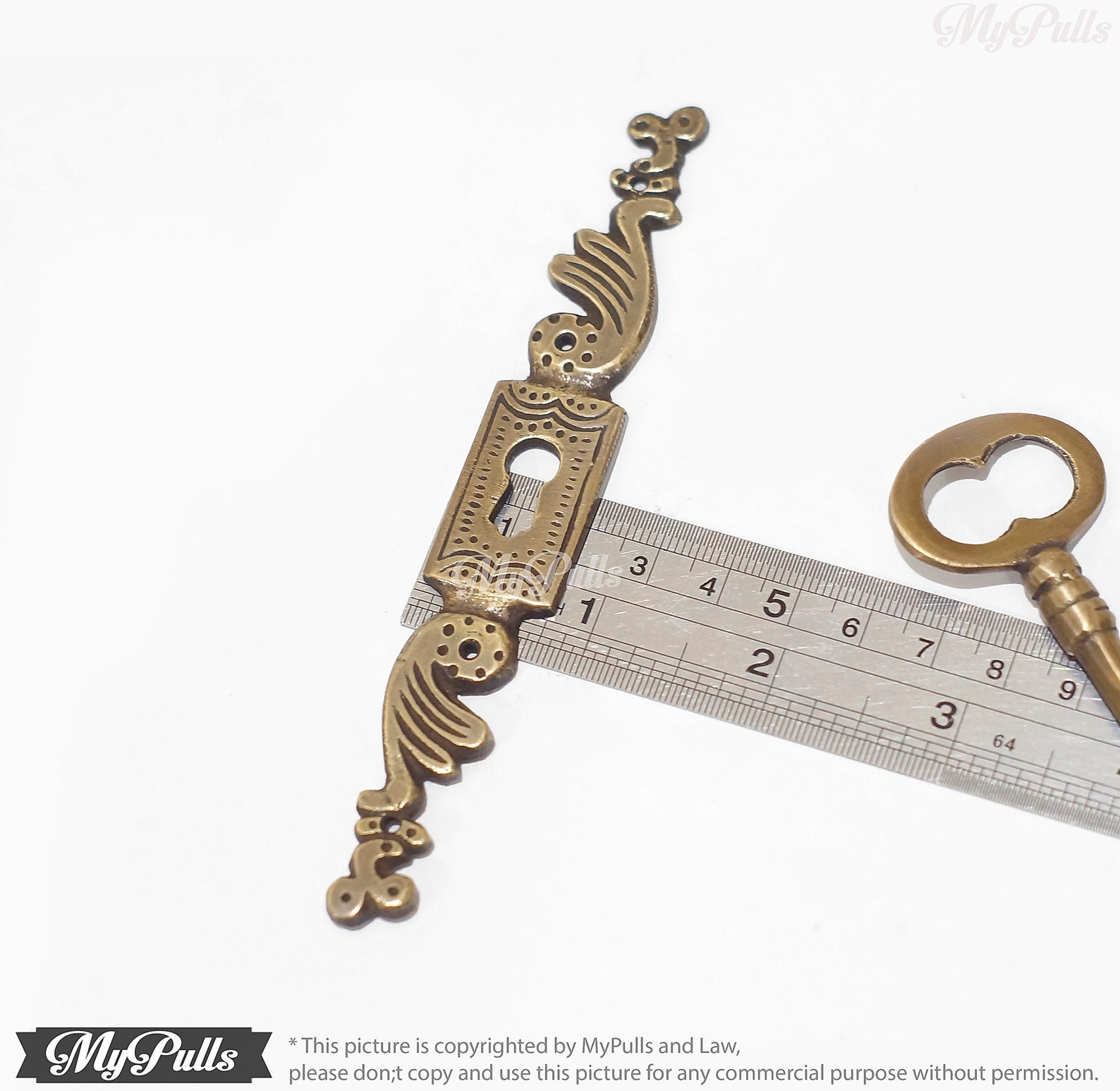 Solid Brass Key Lock Set With Brass Retro Vertical Key Hole Etsy