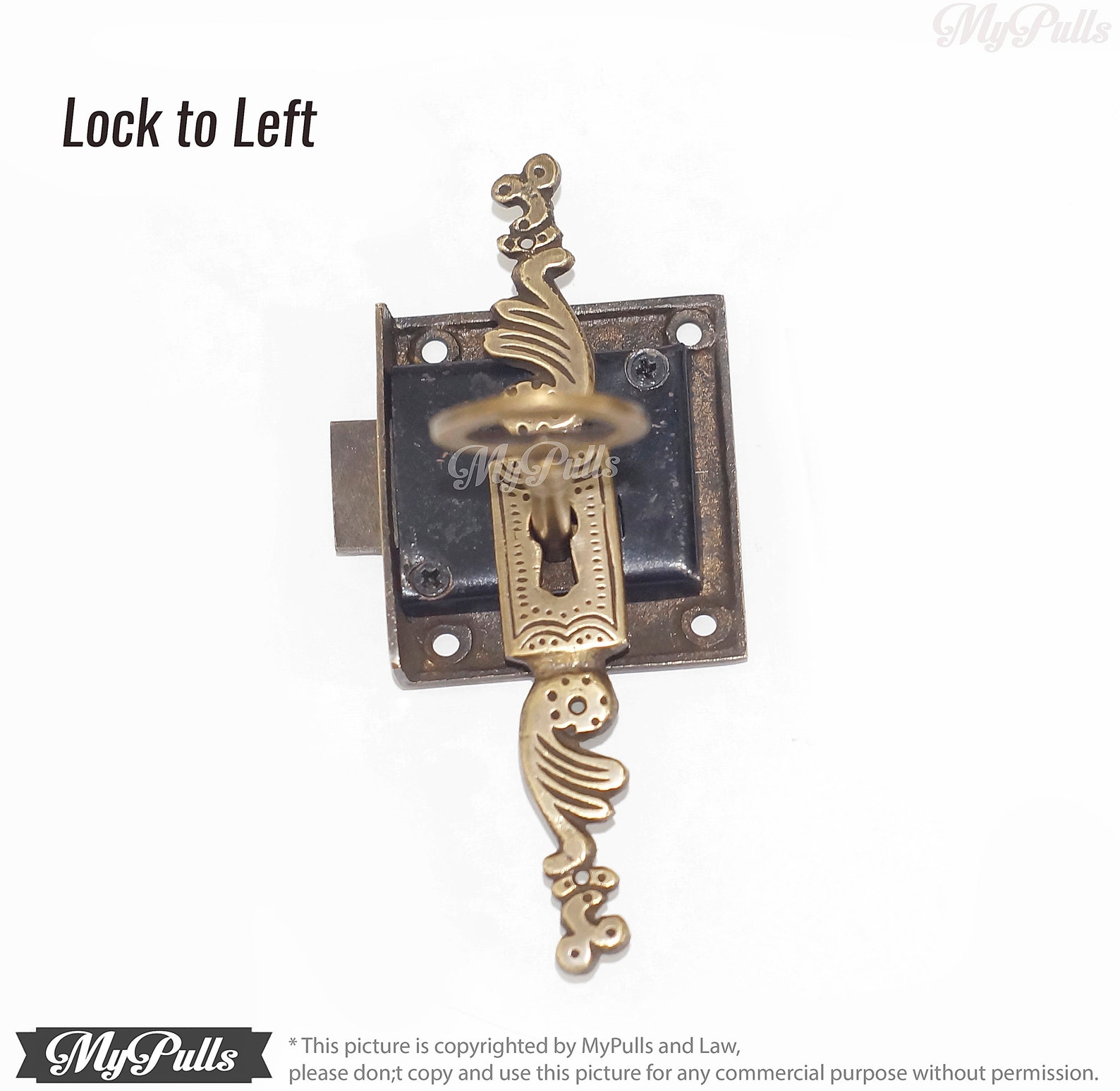 Solid Brass Key Lock Set With Brass Retro Vertical Key Hole Etsy
