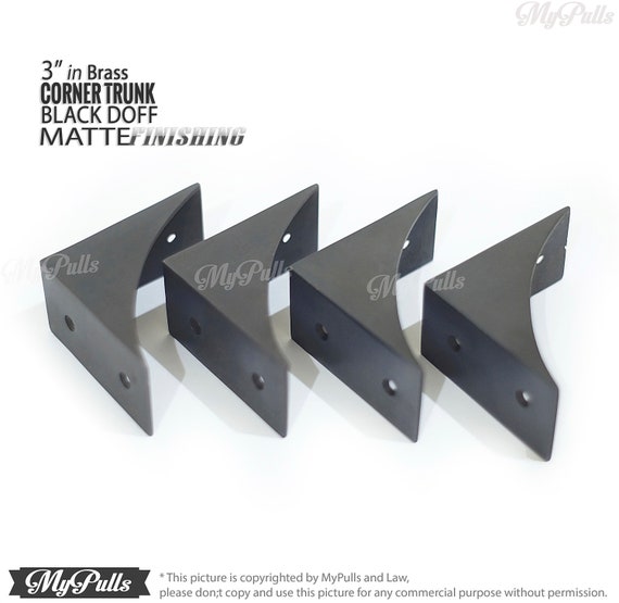 3 00 4 Pcs Brass Corner Trunk Black Doff Finishing Image 0
