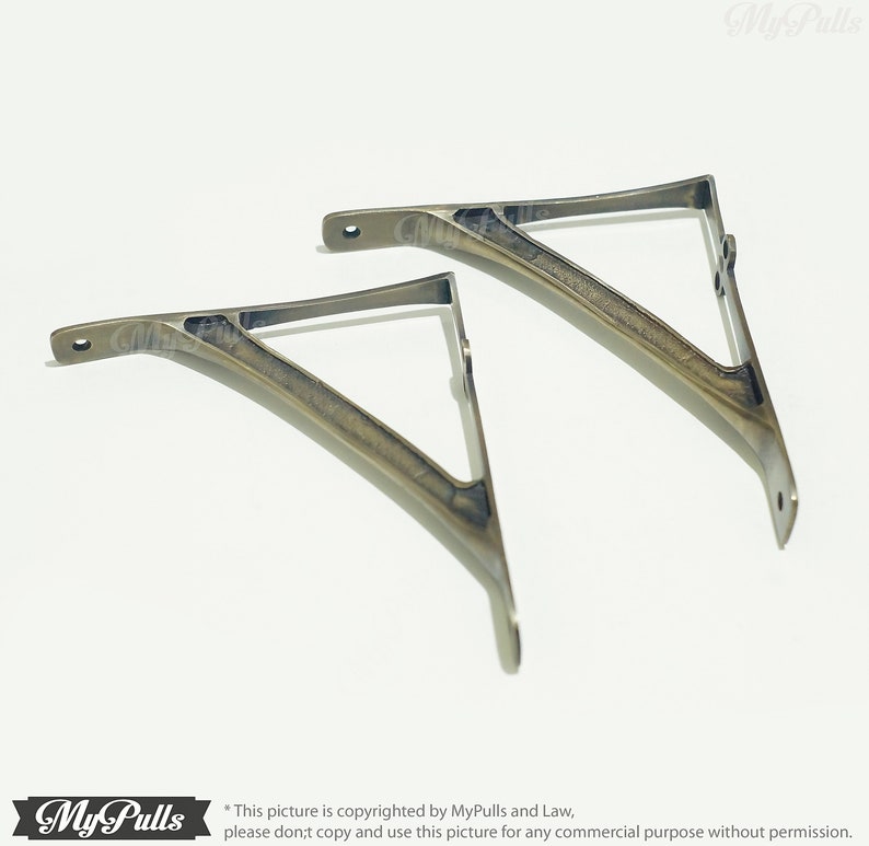 Set of 3 SOLID BRASS Western Arc Beam Wall Shelf Bracket Etsy