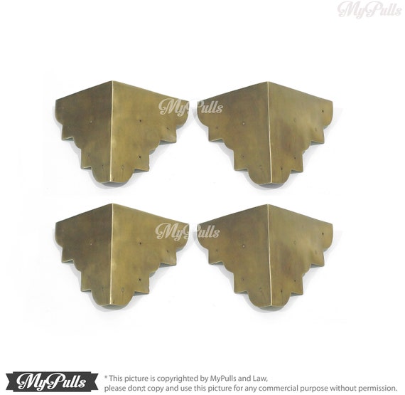 4 33 Inches Set Of Pcs Solid Brass Big Western Retro Image 0