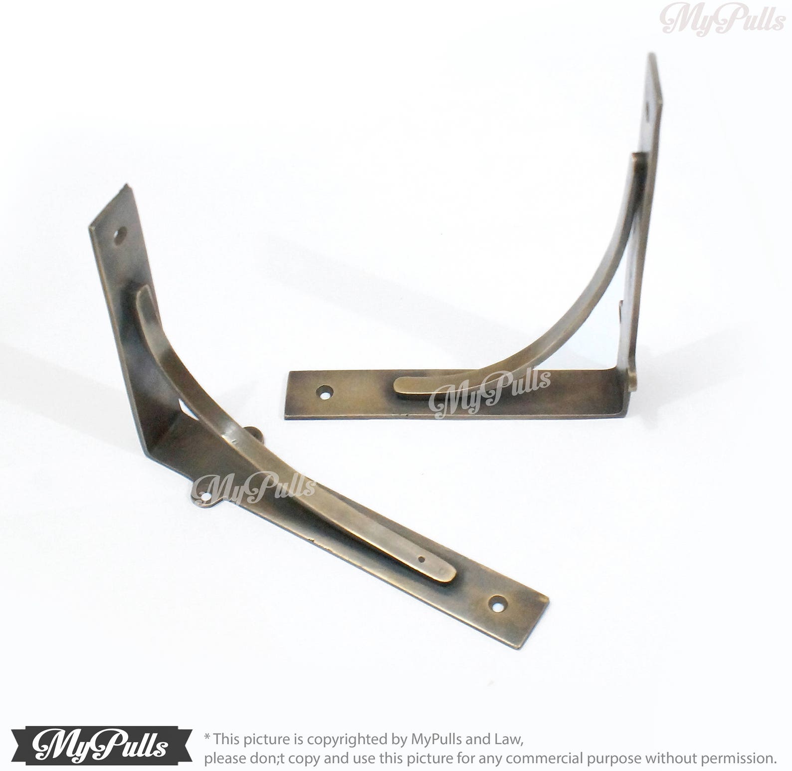 Set of 2 SOLID BRASS Wall Shelf Bracket Retro Industrial Etsy