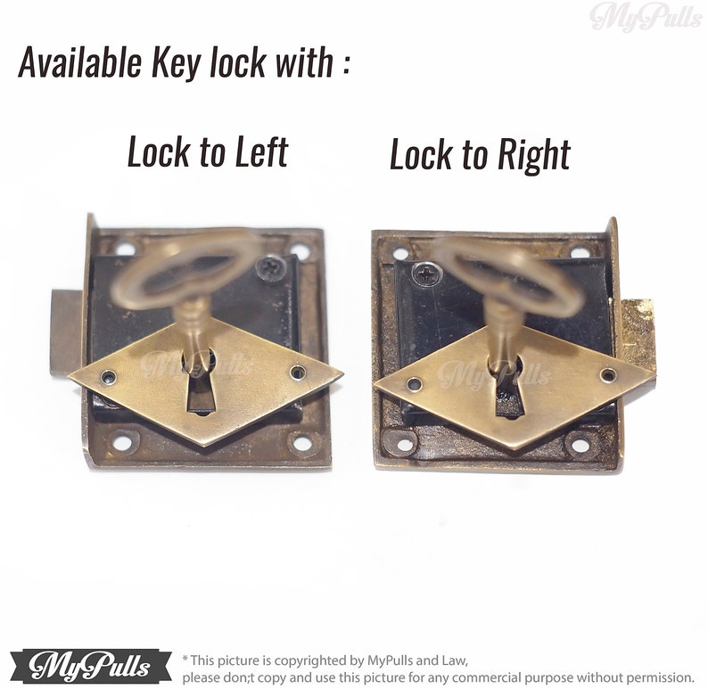 Working Solid Brass Key Lock Set and Skeleton Key With Brass Etsy