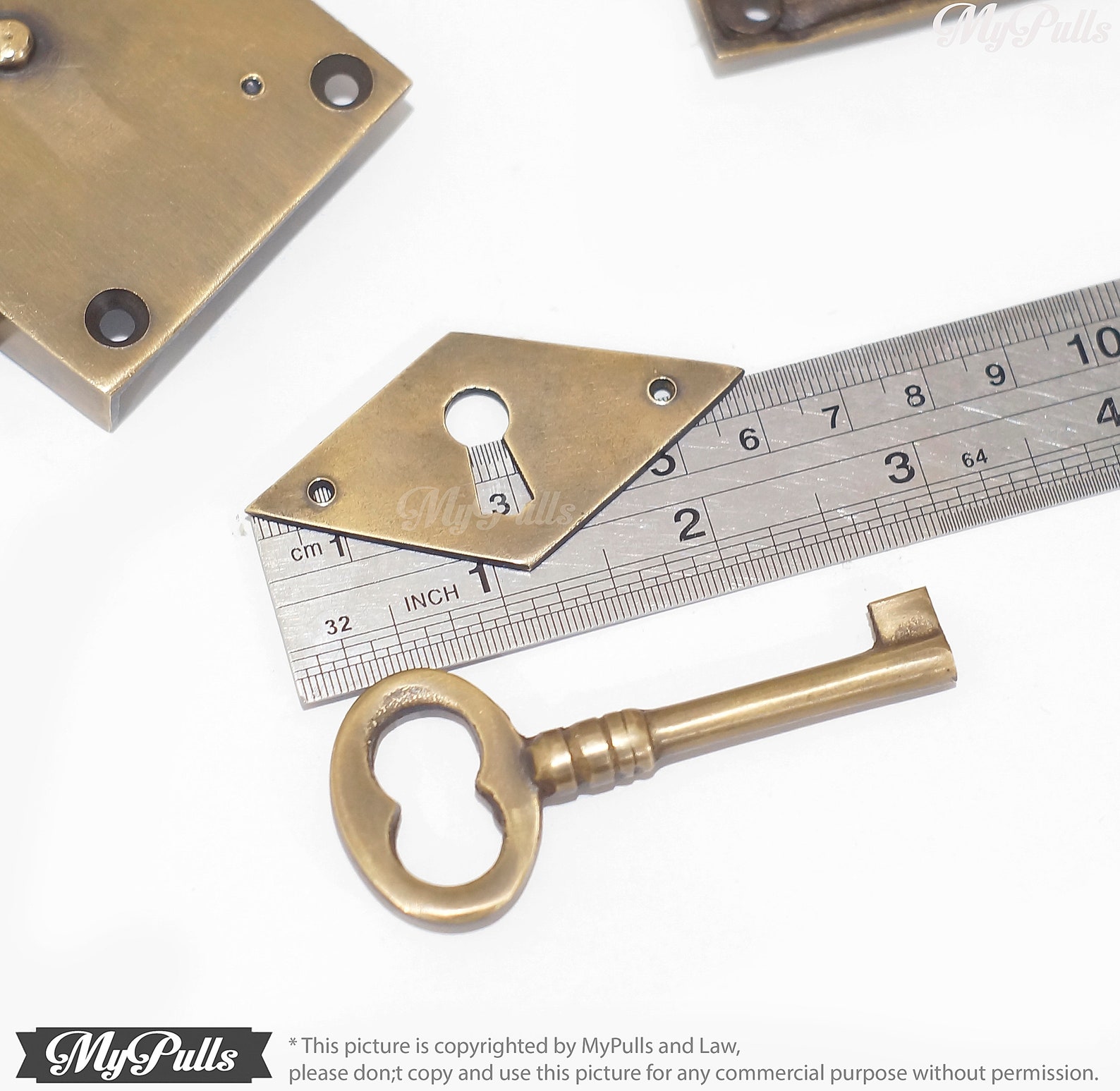 Working Solid Brass Key Lock Set and Skeleton Key With Brass Etsy