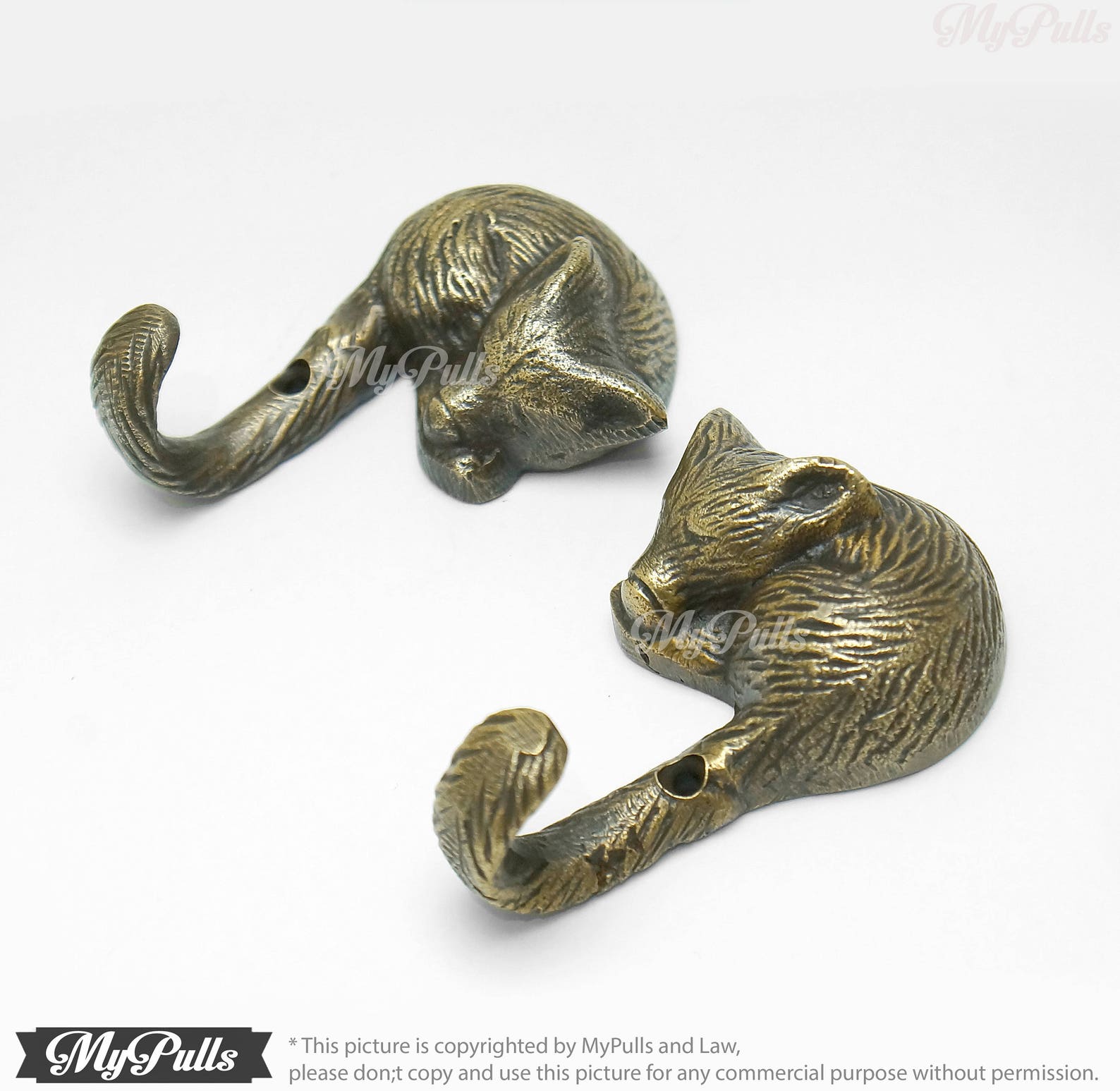 Hook Woodland Fox Antique Brass