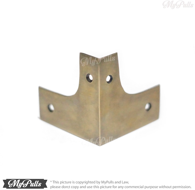 Retro brass corner protectors for wooden furniture