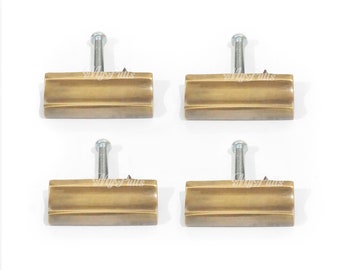 1.57" Lot 4 pcs Solid brass Bar Pull knobs | Retro Solid Bar Type Handle Brass Cabinet Drawer Handle Knob Pulls Handle