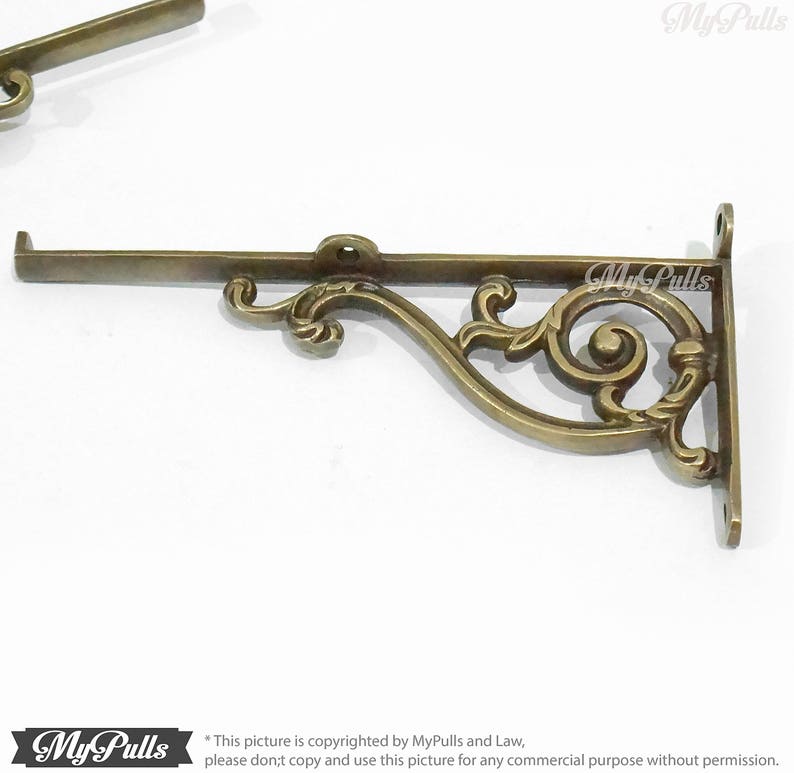 8.50 SOLID BRASS Victorian Wall Shelf Bracket Retro Etsy