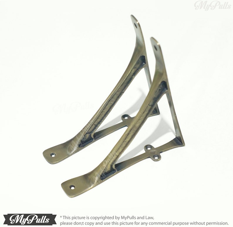 Set of 3 SOLID BRASS Western Arc Beam Wall Shelf Bracket Etsy