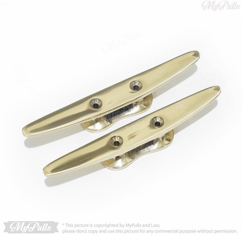 5.51 Lot 2 Pcs Solid Brass Boat Cleat Hooks GOLD Finish Etsy