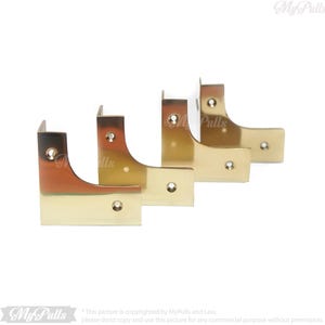 Gold solid brass corner protectors for cabinets set of 4
