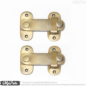 3.92&quot; inches Solid Brass Retro Country Western Door LATCH Lock BRASS Gate Barn Door Latch Hook