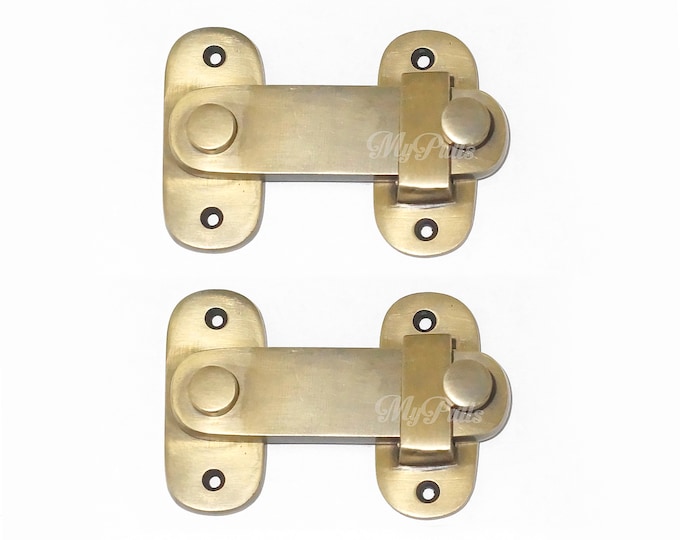 3.92" inches Solid Brass Retro Country Western Door LATCH Lock BRASS Gate Barn Door Latch Hook