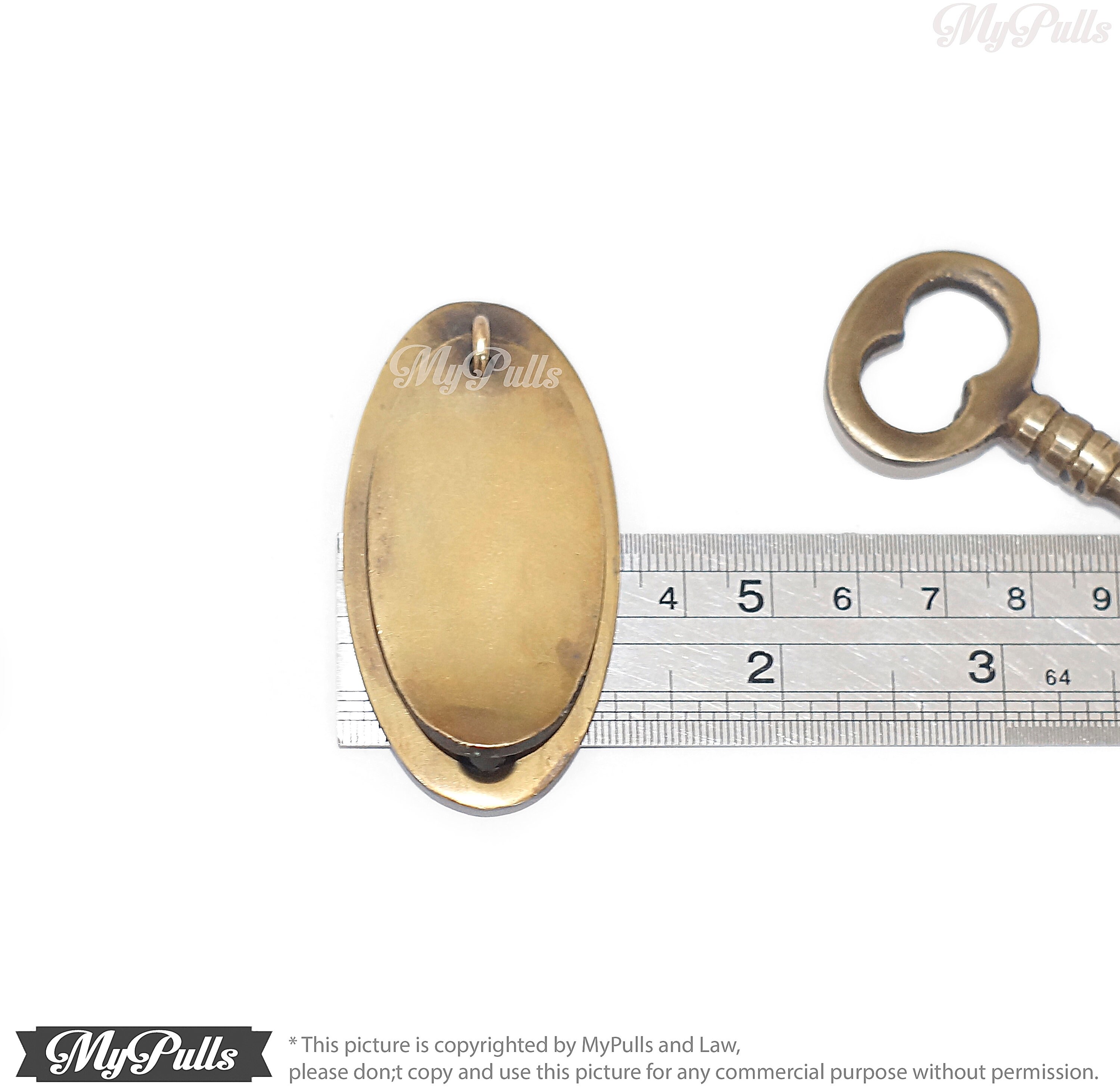 Solid Brass Key Lock Set With Brass Retro Oval With Cap Key Etsy