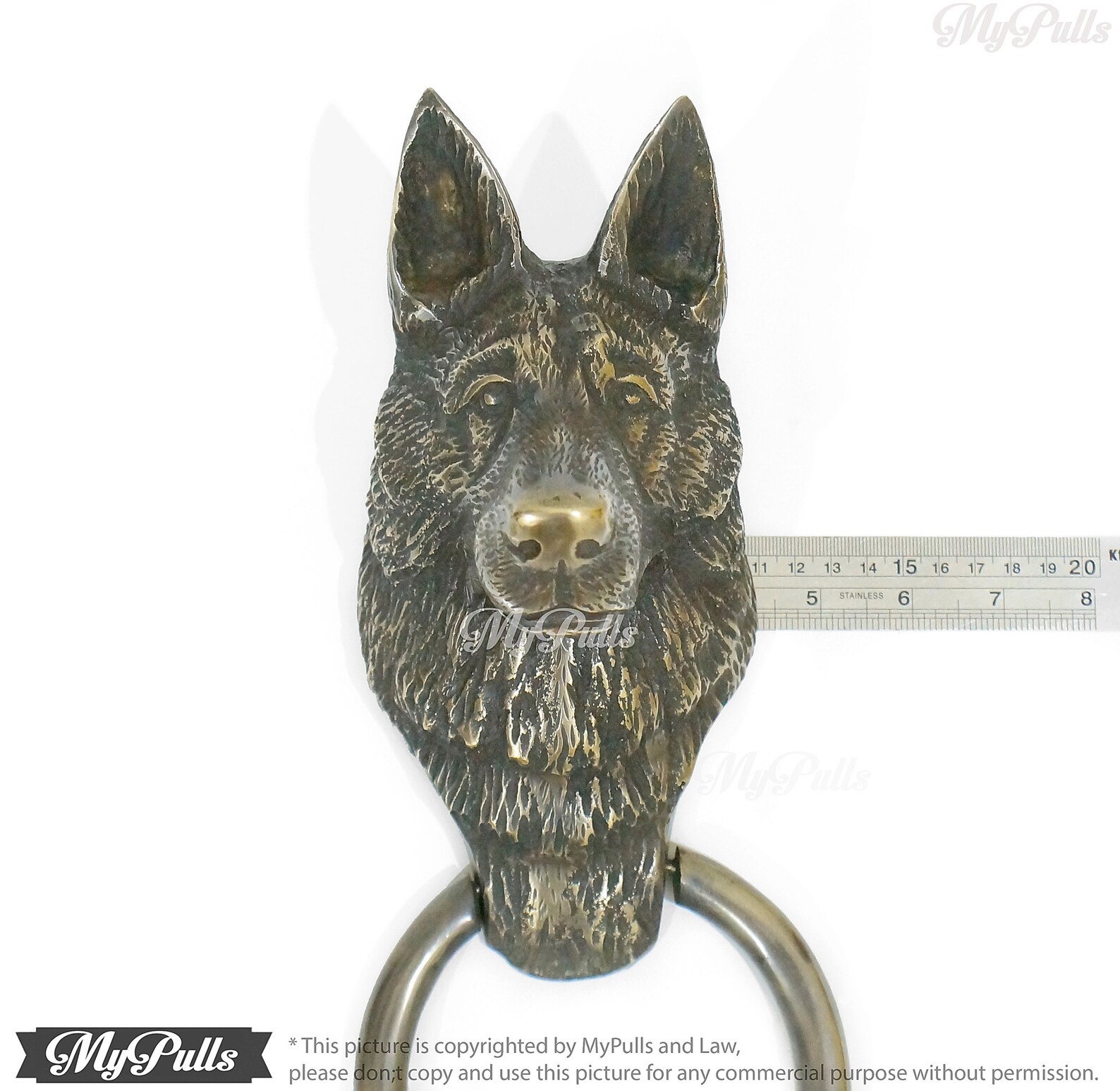 Solid Brass German Shepherd Dog Head Front Door Knocker Door Etsy