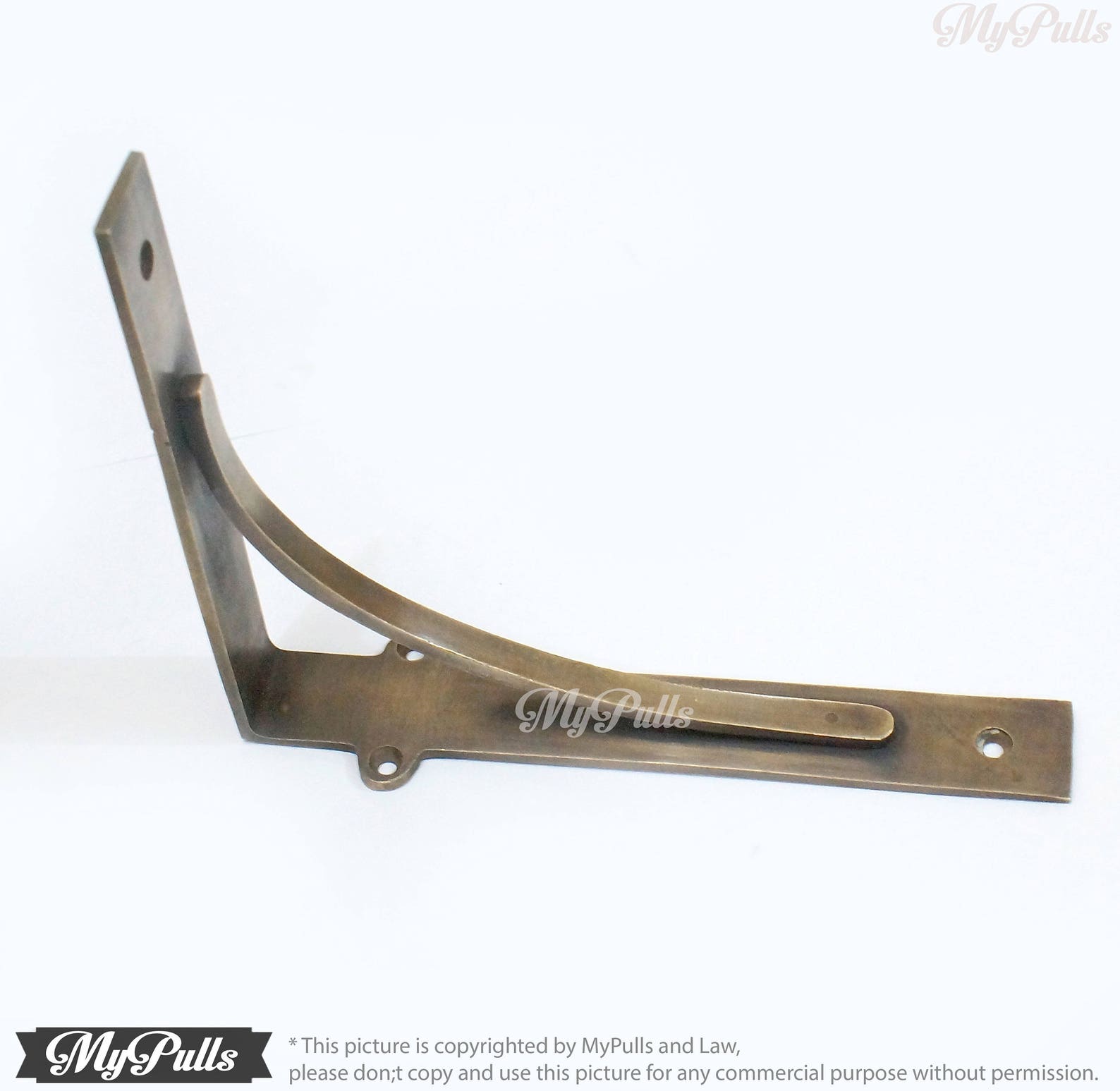 Set of 2 SOLID BRASS Wall Shelf Bracket Retro Industrial Etsy