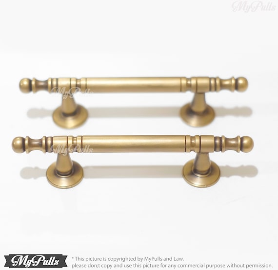 Set 5 43 In Solid Brass Western Drawer Handle Pulls Etsy