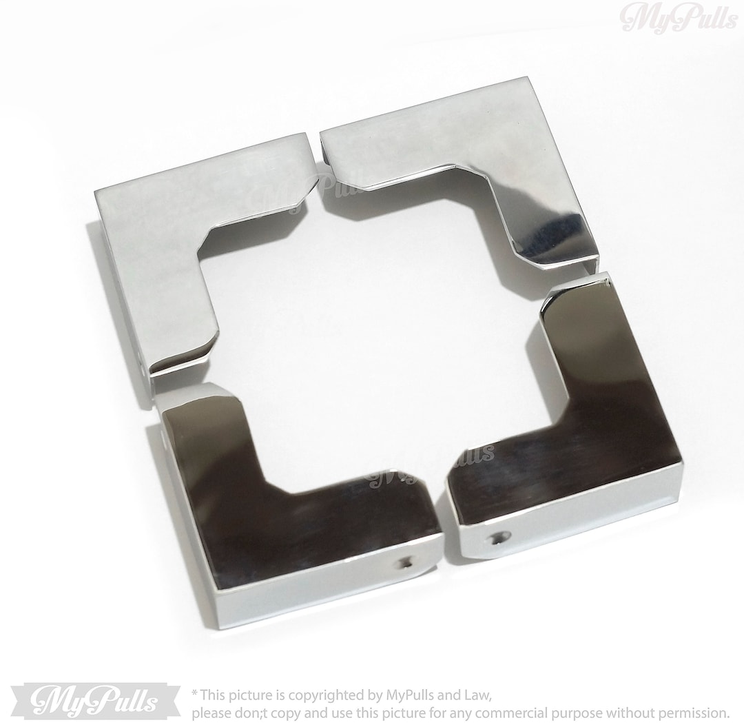 2.36 Inches Set of 4 Pcs Solid Brass Chrome Corner Protector Desk