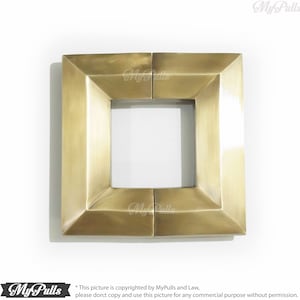 Solid Brass Square Obi Pull - Elegant Brass Door Handle for Cabinets and Doors