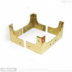 Solid brass corner protectors 2.5x2.5 inch gold finish