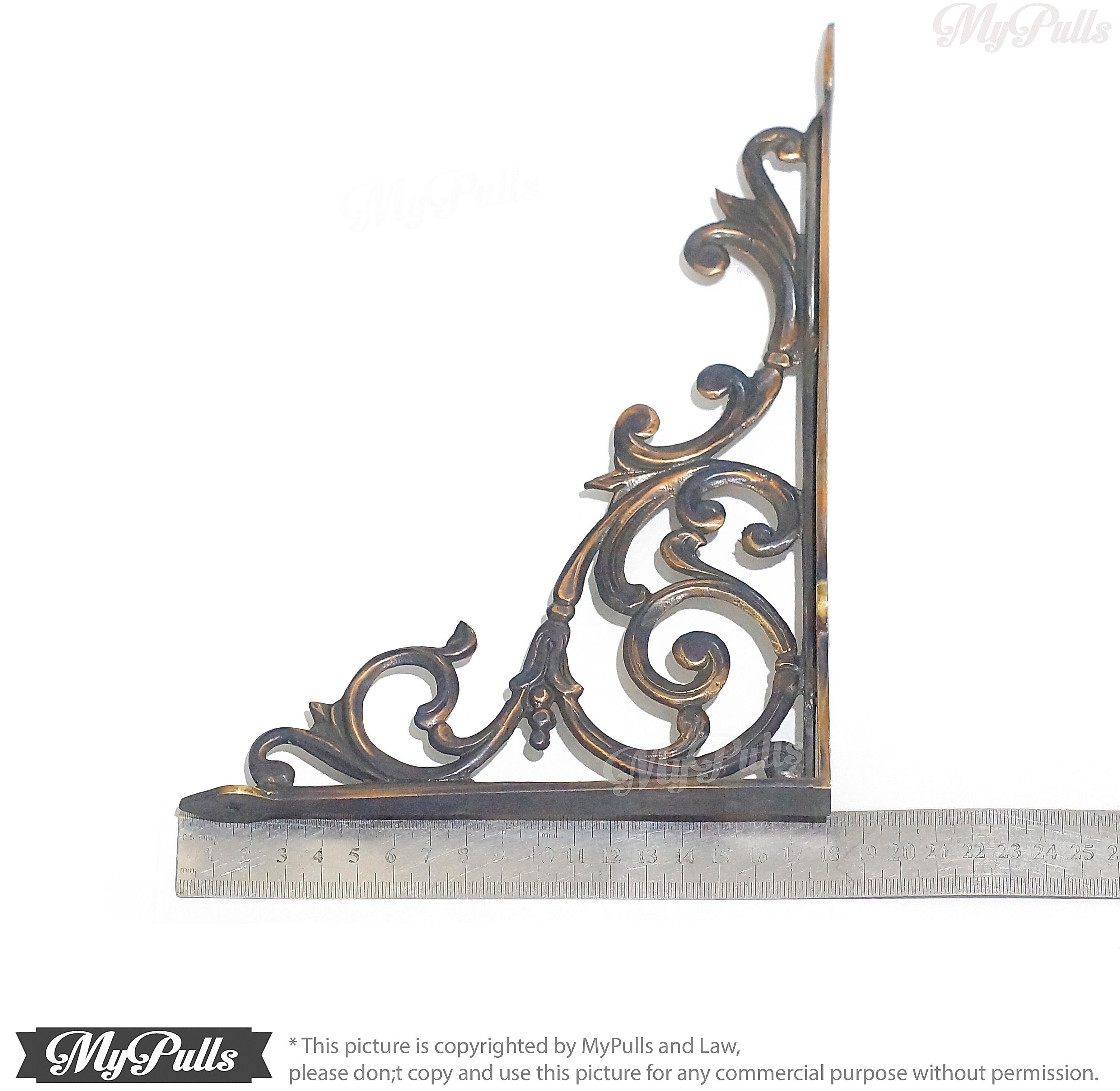 10.23 2 pcs SOLID BRASS Wall Shelf Bracket Antique Etsy