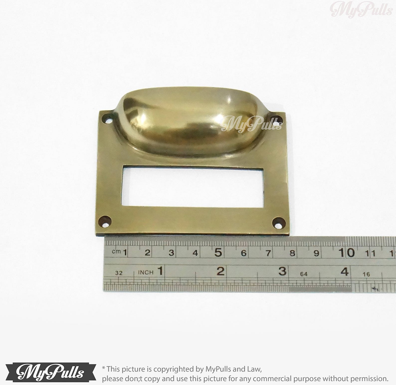Solid Brass Retro Filing Card Holder Drawer Pull Label Etsy