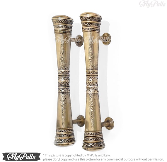 24.00" Solid Brass Victorian Big Pulls Handle Vintage Classic Detail Front Door Handle | Solid Brass Door Handle