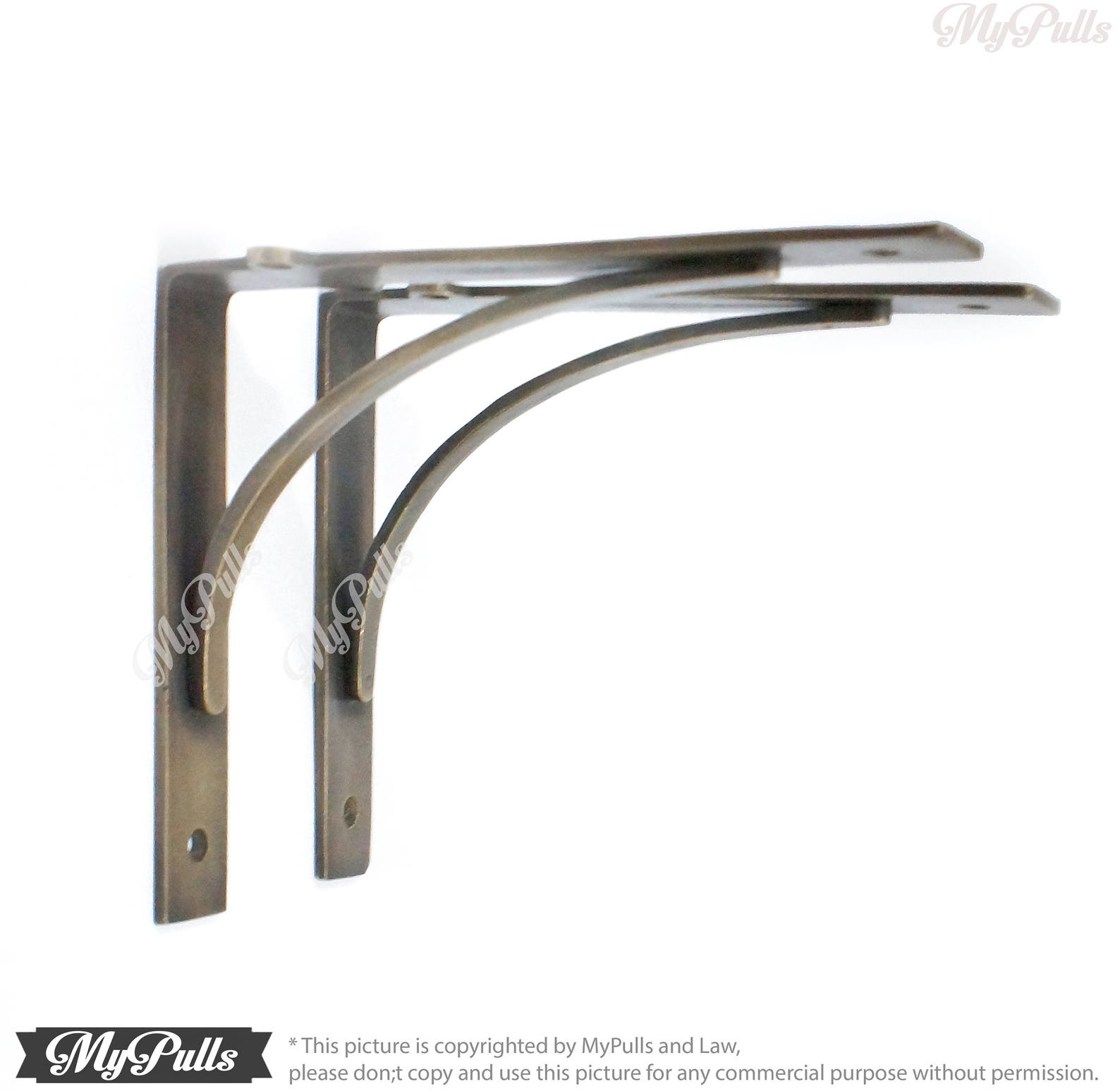 Set of 2 SOLID BRASS Wall Shelf Bracket Retro Industrial Etsy