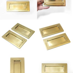 Polished gold brass flush pull handles modern classic design