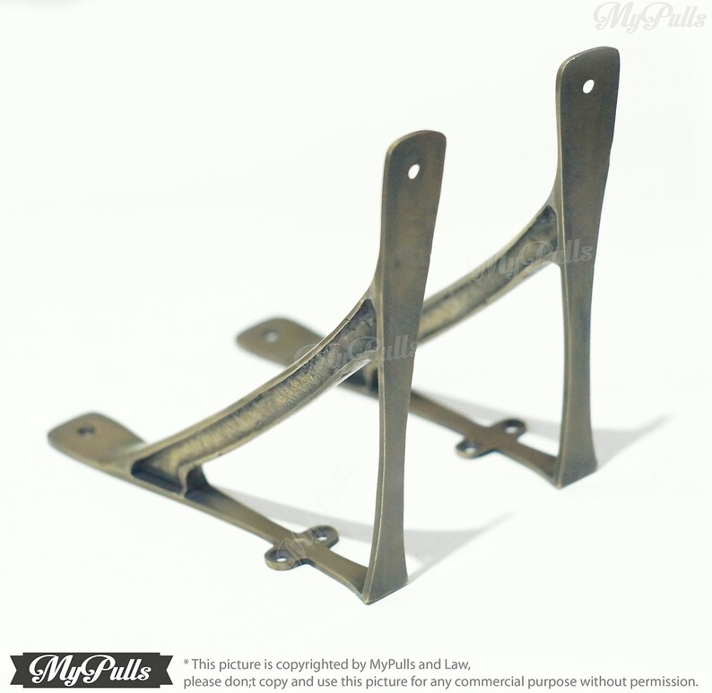 Set of 3 SOLID BRASS Western Arc Beam Wall Shelf Bracket Etsy