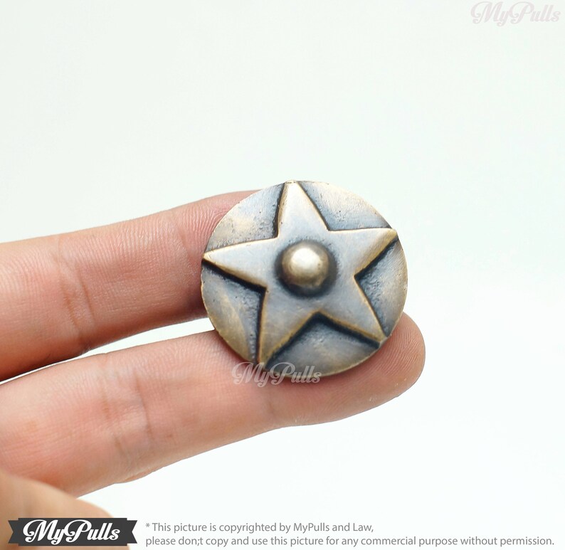 Western decor knobs with Texas star design