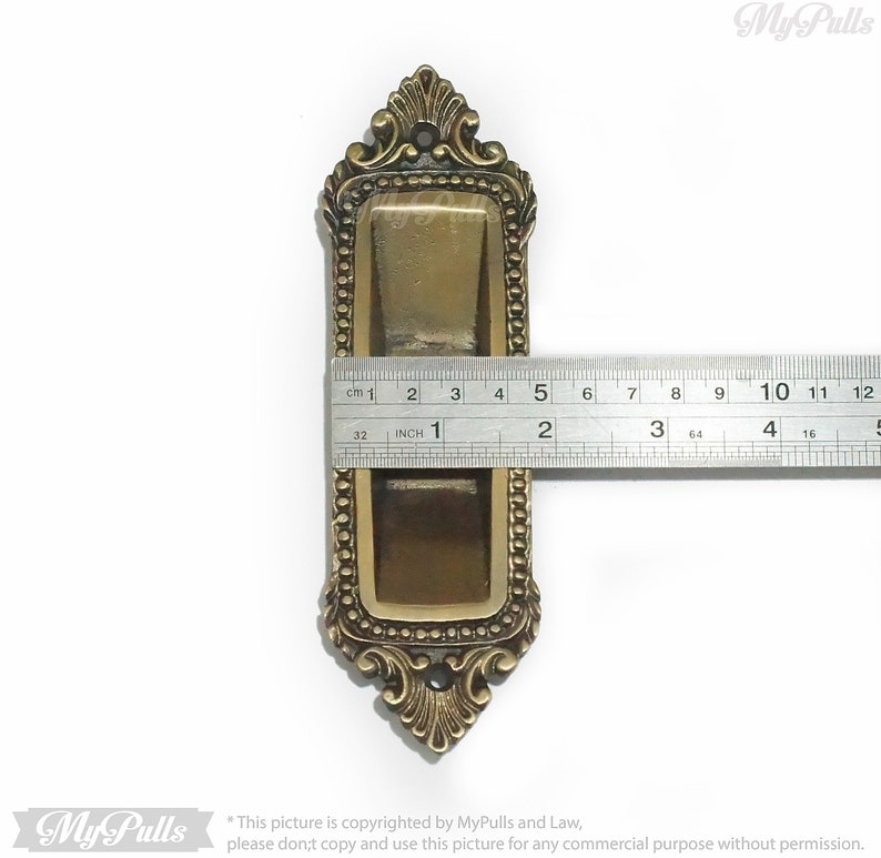Solid Brass Sliding Pocket Door Handle Elegant Victorian Etsy