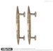 13.85' Pair Solid Brass Art Deco Tapered Horns Door Pull Handle | Cabinet Drawer Dresser Handle Pulls 